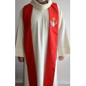 Étole rouge pour prêtre avec logo du diocèse aux Armées