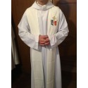 Étole blanche pour prêtre avec logo du diocèse aux Armées