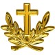 Insigne métallique de calot d'aumônier militaire catholique