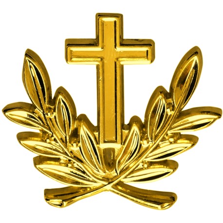 Insigne métallique de calot d'aumônier militaire catholique