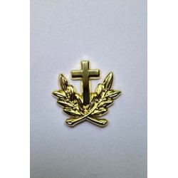 Insigne métallique de calot d'aumônier militaire catholique