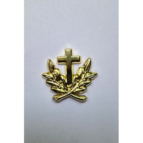 Insigne métallique de calot d'aumônier militaire catholique